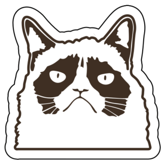 Grumpy Cat Sticker (Brown)